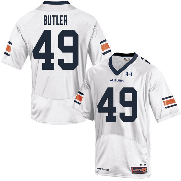 Auburn Tigers Men's Dre Butler #49 White Under Armour Stitched College 2020 NCAA Authentic Football Jersey CHE6074AS